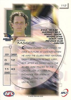 2002 Select AFL Exclusive #112 Kris Massie Back